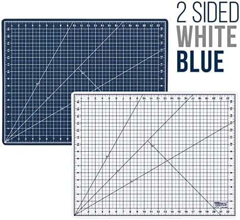 U.S. Art Supply 18"x24" Self-Healing Cutting Mat 6-Ply White/Blue - Image 3