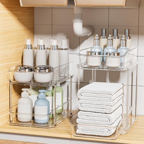 Delamu Bathroom Under Sink Organizers and Storage, 2 Pack by DELAMU