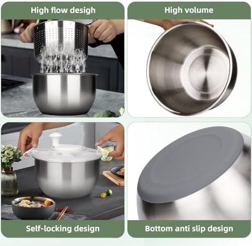 6L-Stainless Steel Salad Rotator, Vegetable Dishwasher, Lettuce Cleaner and - Image 2