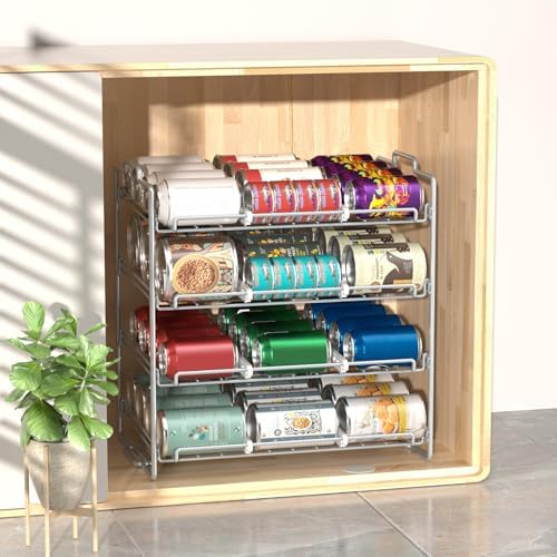4 Tiers Stackable Can Rack Organizer, Wear-resistant Upgrade Beverage Food Can - Image 6