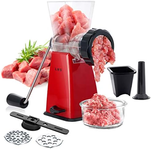 LHS Manual Meat Grinder with Stainless Steel Blades Heavy Duty Powerful Suction by LHS