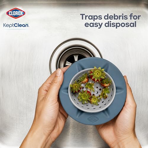 Clorox KeptClean™ WaterGuard Sink Strainer – 2 Pack, Steel Blue - Image 5