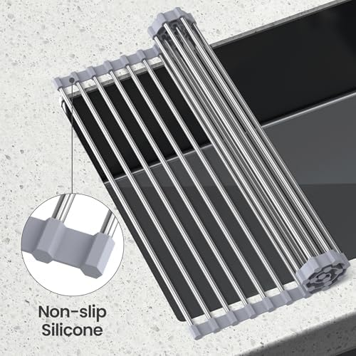 Roll Up Over Dish Rack 17.7”Lx15.5”W, Kitchen Drainer Rack - Image 5
