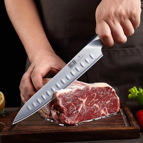 HOSHANHO 8 Inch Carving Knife & 7 Inch Fork Set, Razor Sharp Slicing Knife - Image 6