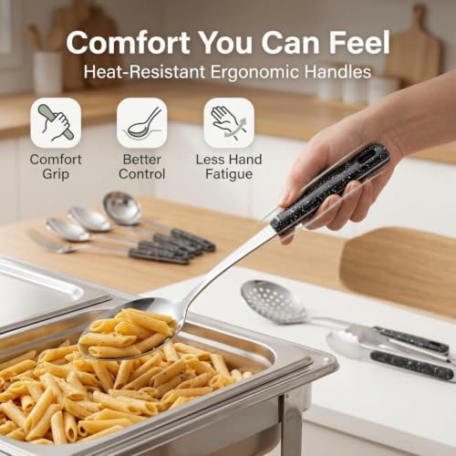 Stainless Steel Serving Spoons Set - Image 4