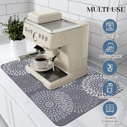 Dish Drying Mat Absorbent Kitchen Counter Mat Rubber Backing Draining Mat - Image 3