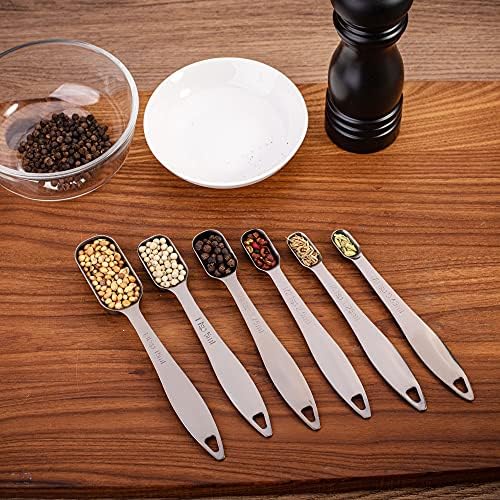 6-Piece 18/8 Stainless Steel Measuring Spoons Set, Dark Gray - Image 6