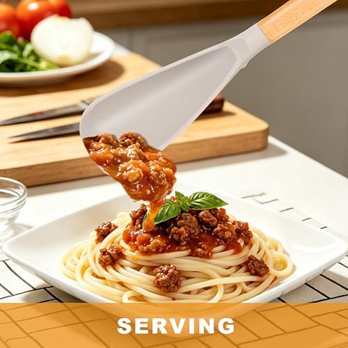 3 Pack Silicone Cooking Spoon for Nonstick Cookware, Silicone Spatula Spoon - Image 6
