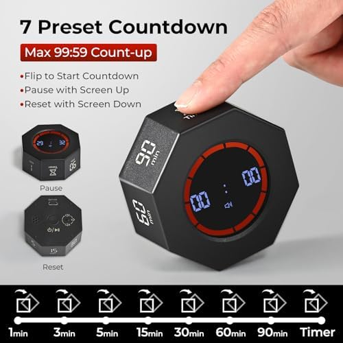 Rechargeable Pomodoro Timer, Small Gravity Timer - Image 2