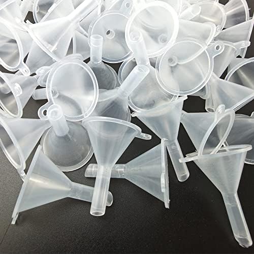 GXXMEI 120pack Mini Clear Plastic Funnel Little Small Funnel Set - Image 3