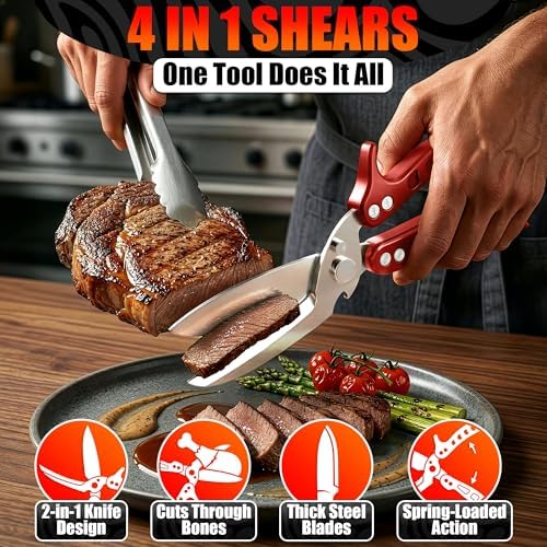 Kitchen Shears Heavy Duty, Safety Lock, Stainless Steel - Image 5