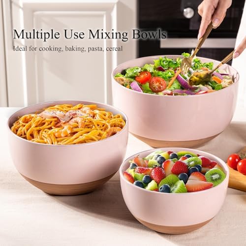 AmorArc Ceramic Mixing Bowls, Stoneware Nesting Bowls Set of 3 - Image 3