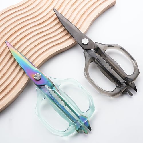 Jasni Transparent Handle Stainless Steel Sharp Powerful Kitchen Scissors - Image 3