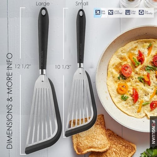 Stainless-Steel Slotted Flex Fish Turner, Kitchen Spatulas - Image 2