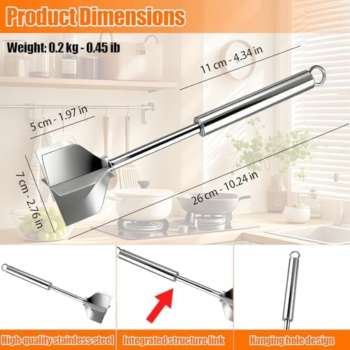 Meat Masher, 304 Stainless Steel 6 Blade Ground Beef Chopper Tool - Image 2
