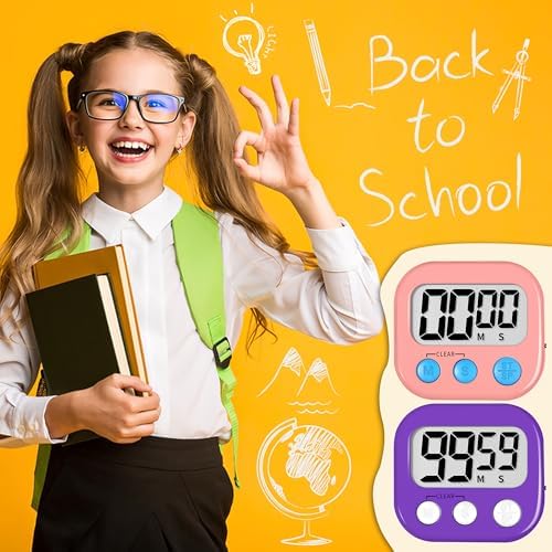 ZILLEEN Classroom Timer for Kids Teachers 2 Pack Digital Timers Pur Pk - Image 6