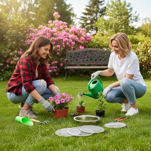 Soil Sieve Set Stainless Steel Garden Soil Sifter, Compost Mesh Sifter - Image 7