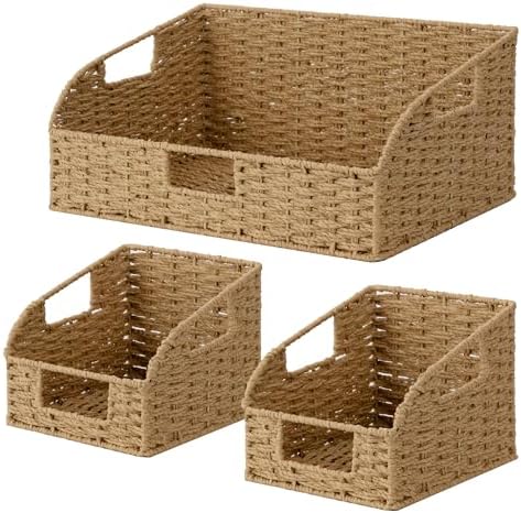 StorageWorks Paper Rope Shelf Basket, Pantry Storage Basket by StorageWorks
