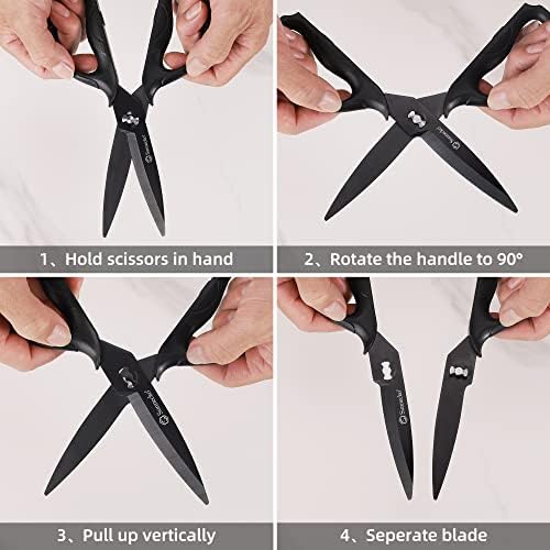 Sunnecko Kitchen Scissors All Purpose Heavy Duty Scissors Titanium Coated - Image 4