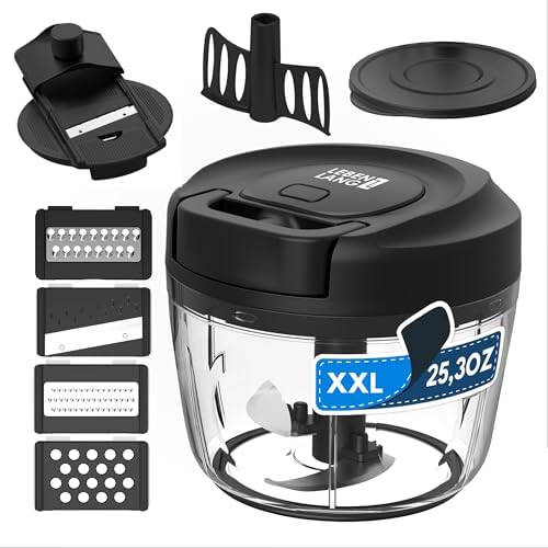 LEBENLANG Manual Food Processor & Onion Chopper - 26 OZ incl. Useful Acessory I by LEBENLANG