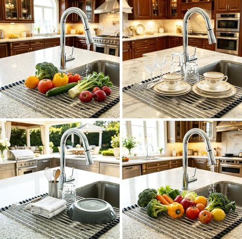 Ahyuan Roll up Dish Drying Rack Over The Sink Kitchen Roll up Sink Drying Rack - Image 2