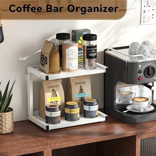 MARTY Kitchen Counter Shelf Organizer, 2 Tier Coffee Station/Bar Organizer - Image 4