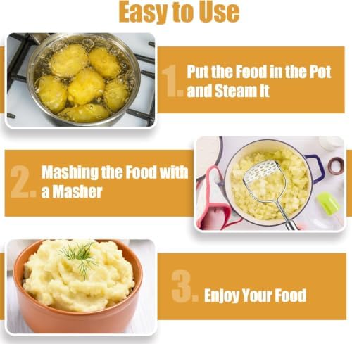 2 Pcs Potato Smasher, Mashed Potato Masher, Stainless Steel Masher Kitchen Tool - Image 5