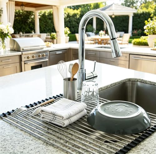 Ahyuan Roll up Dish Drying Rack Over The Sink Kitchen Roll up Sink Drying Rack - Image 7