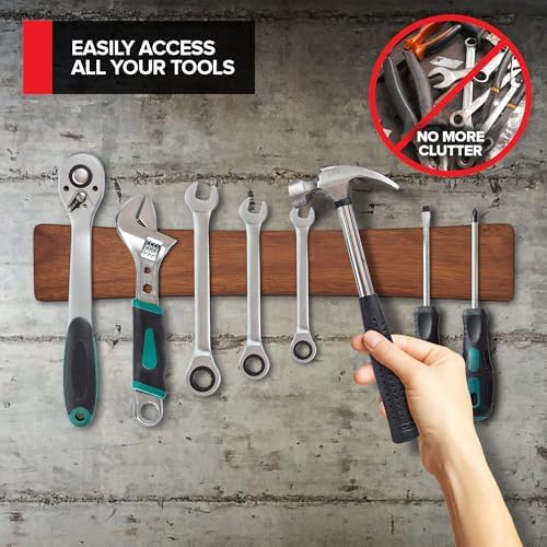 16 Inch Acacia Wood Magnetic Knife Holder - Image 5