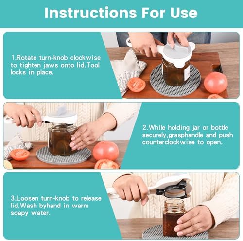 Jar Opener for Weak Hands, Seniors & Arthritis – Adjustable 4-in-1 Bottle & Can - Image 3