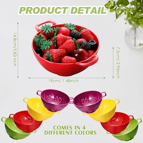 Baderke 4 Pack Mini Colander Plastic Berry Strainer - Image 2