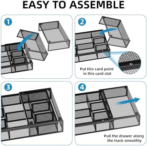 Marbrasse Expandable Desk Drawer Organizer, Mesh Drawer Organizer Tray - Image 7