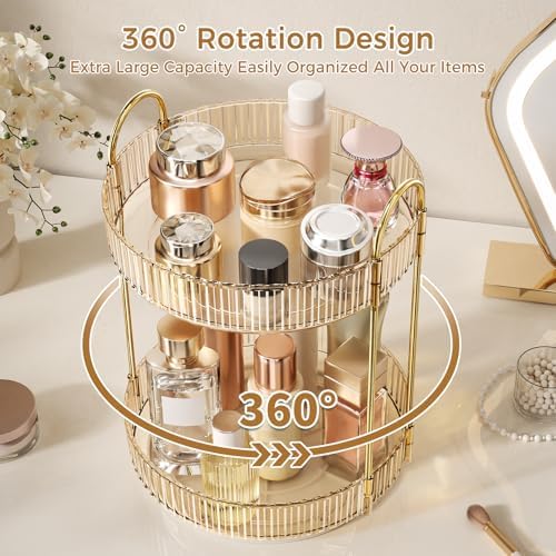 360° Rotating Makeup Organizer, Large Capacity Skincare & Cosmetics Storage - Image 3