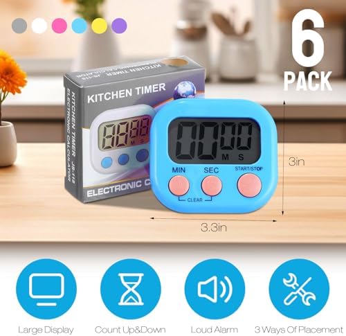 Weewooday 24 Pcs Digital Kitchen Timer Bulk, Novel Color - Image 2