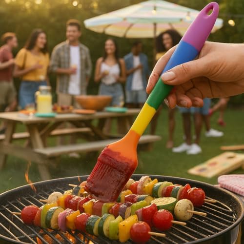 Cooking With Pride Non-Stick Pastry Brush, Heat-Safe Silicone With Iron Core - Image 6