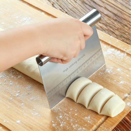 RUPOHIU Dough Scraper for Baking, Stainless Steel Bench Scraper - Image 2