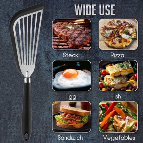 Stainless-Steel Slotted Flex Fish Turner, Kitchen Spatulas - Image 7