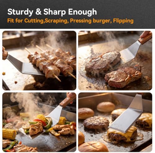 2 Pack Extra Wide Metal Spatula – Stainless Steel Griddle & Grill Turner - Image 6
