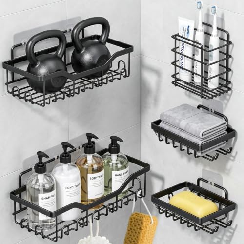 Fammart Adhesive Shower Caddy, No-Drill Large Capacity Shower Shelves by Fammart