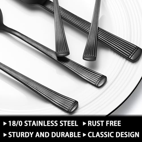 49-Piece Black Silverware Set - Image 3