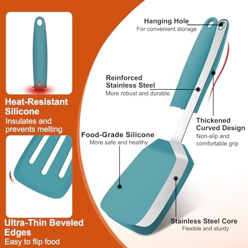 2 Pack Silicone Kitchen Spatula Set, 600°F Heat Resistant - Image 3