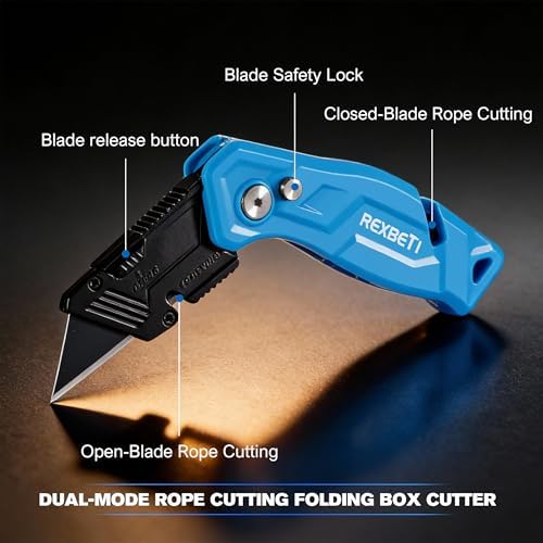REXBETI 12-Pack Folding Pocket Utility Knife, SK2 Box Cutter, 32 Blades - Image 3