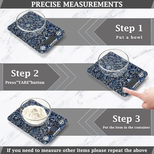 Classical Blue Damascus Food Kitchen Scale Digital Weight Grams and Ounces - Image 4