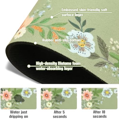 Sink Faucet Absorbing Mat, 2 Pack Drying Mat Around Faucet Sink Splash Guard - Image 5