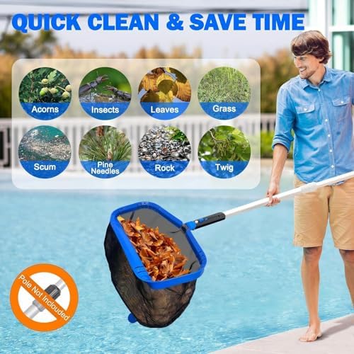 Pool Skimmer Net Leaf Rake for Above Ground Pool, 17.5 Inch - Image 4