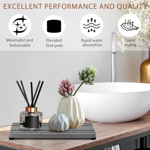 2PCS Water Absorbing Stone Tray, Quick Drying Diatomite Stone Sink Tray - Image 4