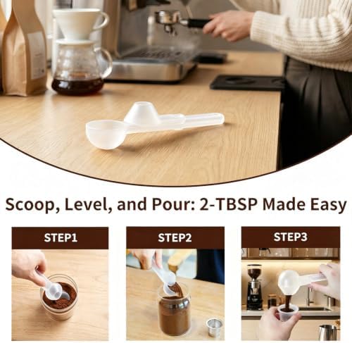 Coffee Scoop with Funnel for Reusable K Cup, 2 TBSP Measuring Spoon - Image 6