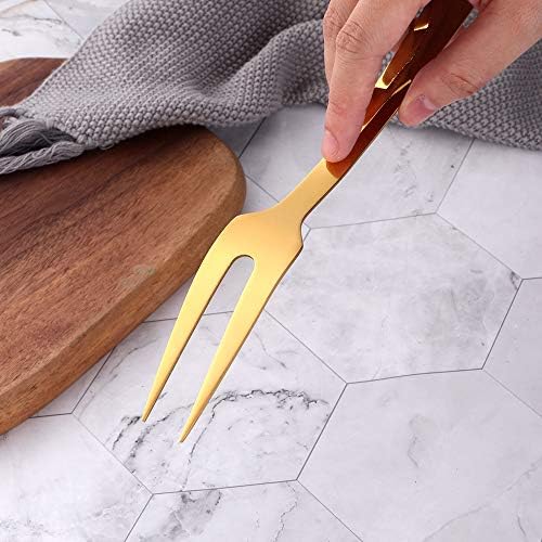 6 Pcs 9.6 in Gold Meat Forks for Kitchen, Stainless Steel Titanium Plated - Image 7