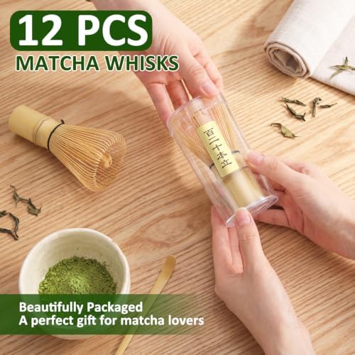 LemonRoad 12 Pcs Matcha Whisk Bulk 80 Prong Bamboo Whisk - Image 2