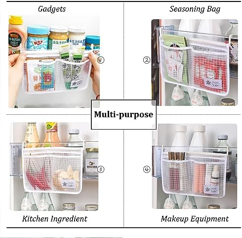 3PCS Refrigerator Door Organizer Set, Fridge Hanging Mesh Bag - Image 4